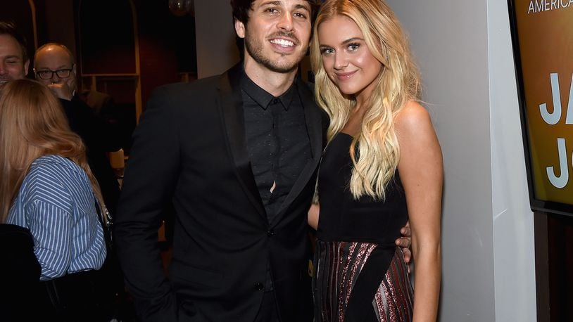 NASHVILLE, TN - NOVEMBER 06:  Morgan Evans and Kelsea Ballerini attend the 55th annual ASCAP Country Music awards at the Ryman Auditorium on November 6, 2017 in Nashville, Tennessee.  (Photo by Rick Diamond/Getty Images)