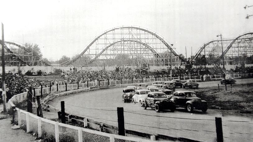 Forest Park Amusement Park and Race Track, 1950. Photo by Don Leet