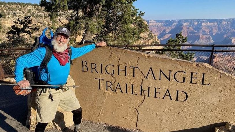 Dale "Greybeard" Sanders became the oldest person to complete the Rim-to-Rim-to-Rim trail in Grand Canyon National Park. CONTRIBUTED