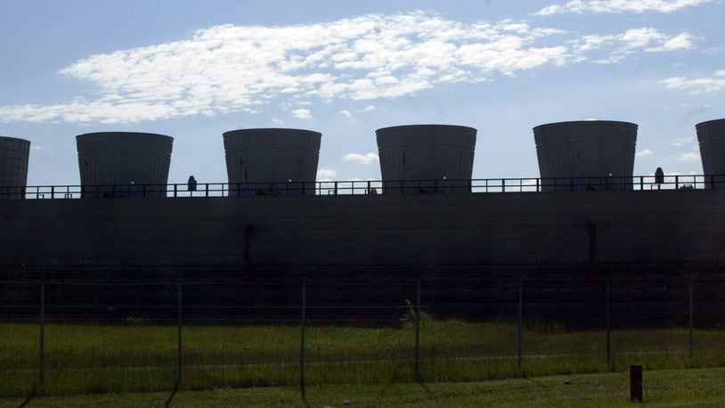 Cooling towers line the sky at the Portsmouth Gaseous Diffusion Plant in this 2006 photograph. PHOTO BY JAN UNDERWOOD