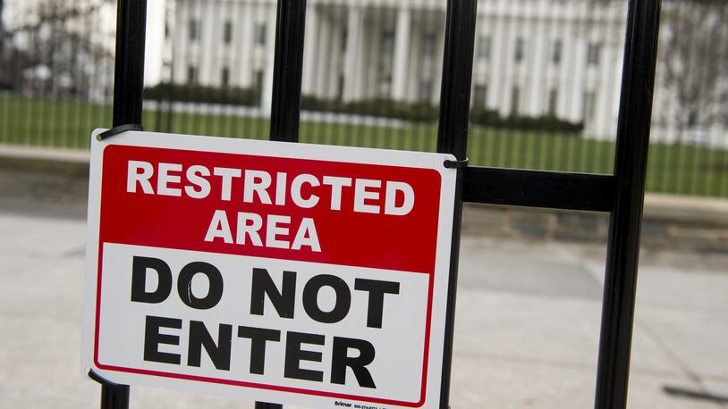 A security fence is seen around the perimeter of the White House in Washington, D.C.