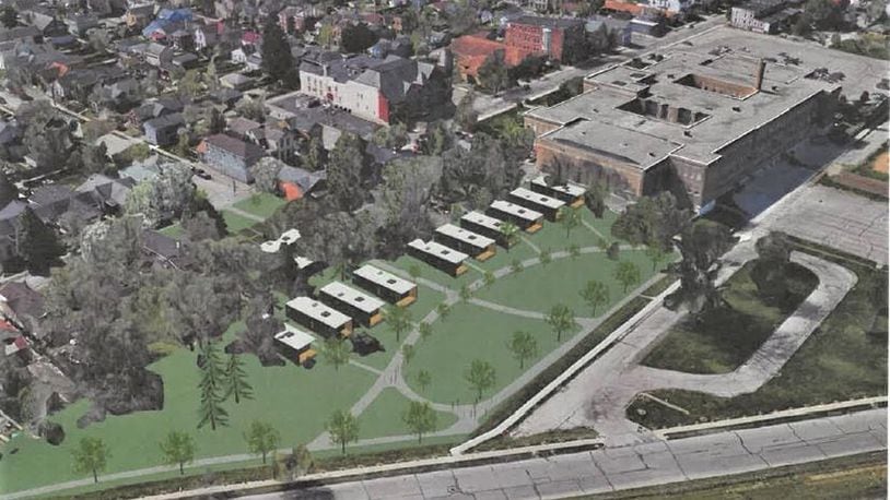A conceptual rendering of new housing planned for a northeastern part of the South Park neighborhood, next to the Emerson Academy. CONTRIBUTED