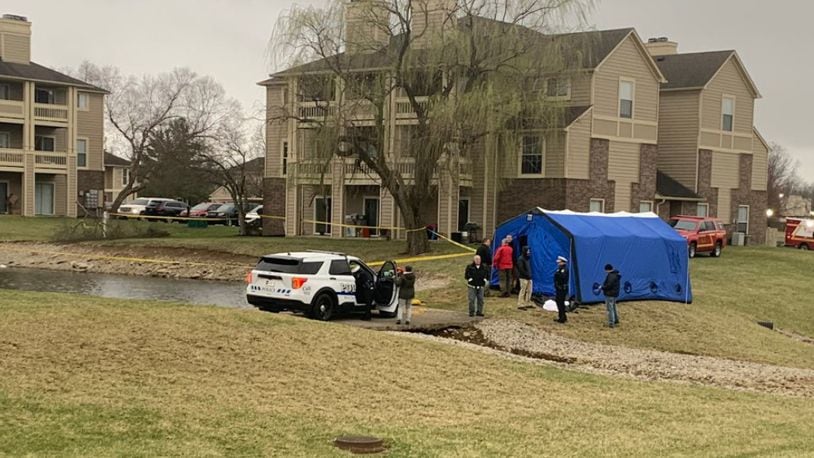 West Chester Twp. emergency responders were called to a pond near Fountains Boulevard on March 19, 2022 on reports of a body discovered by a person walking a dog. KENDRIA LAFLEUR/WCPO