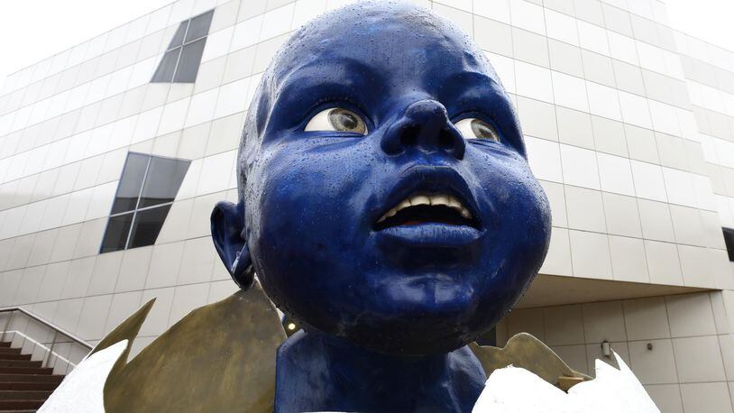 The sculpture “Hatched Baby” by German artist Wolfgang Auer was installed for several months from 2015-16 outside the Fitton Center for Creative Arts in Hamilton.