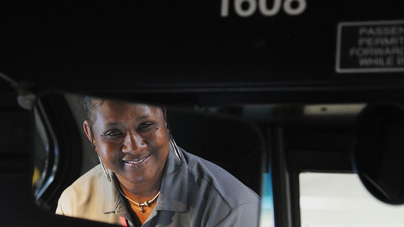 Tanika Thompson, spreads kindness while being a Greater Dayton Regional Transit Authority bus driver. She said she strives to be a listening ear and a person that offers words of encouragement to all. MARSHALL GORBY\STAFF