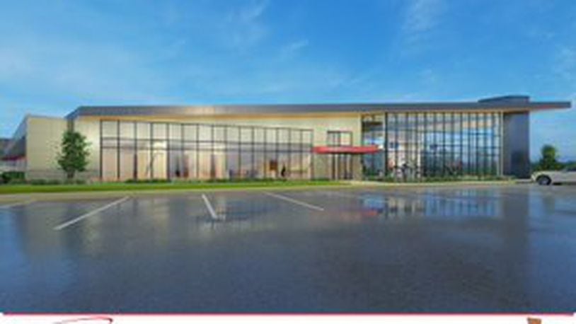 An exterior conceptual view of the new Henny Penny building, for which ground was broken last week. Contributed