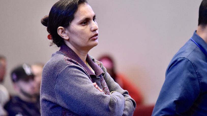 Subha Katel appeared in Fairfield Municipal Court Wednesday, Oct. 9 for a pre-trial hearing on the negligent homicide involving the shooting of her husband, Tika. A trial date was set for Dec. 5. NICK GRAHAM/STAFF
