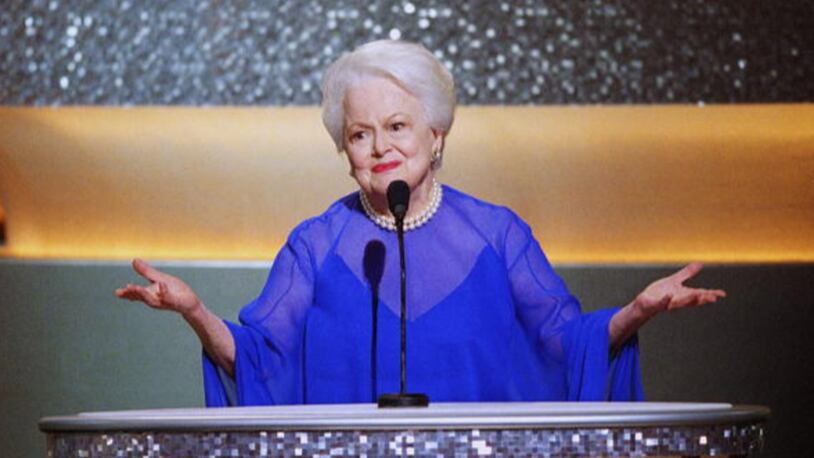 HOLLYWOOD - MARCH 23:  Former Best Actress Oscar winner Olivia de Havilland (To Each His Own, 1946) introduces other former winners in acting categories for a group presentation during the 75th Annual Academy Awards at the Kodak Theater on March 23, 2003 in Hollywood, California.  (Photo courtesy of A.M.P.A.S. via Getty Images)