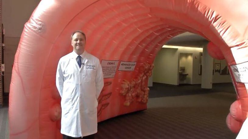 A 10-foot-long, 150-pound inflatable colon was stolen this week.