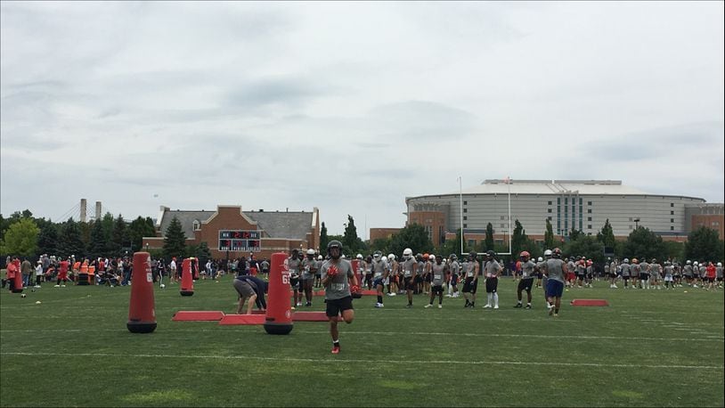 Ohio State will host multiple one-day recruiting camps in Columbus this summer (file photo).