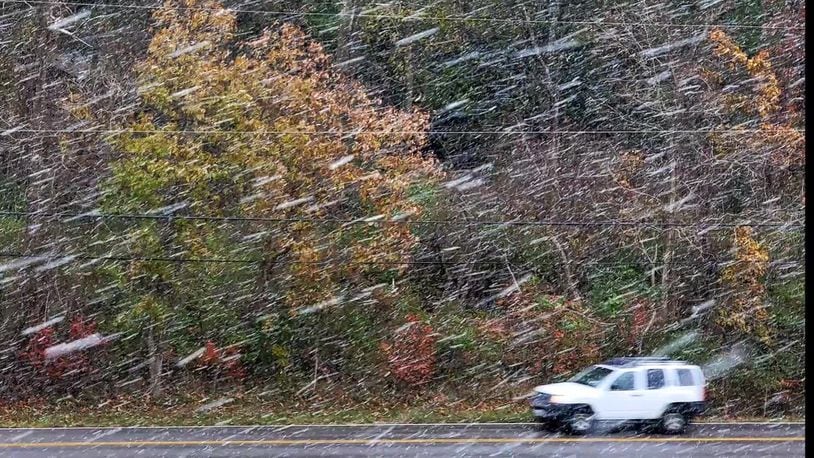 Snow fell in Butler County and in much of southwest Ohio on Sunday.