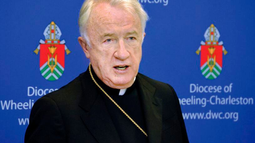A 2015 file photo shows West Virginia Bishop Michael J. Bransfield, then-bishop of the Roman Catholic Diocese of Wheeling-Charleston. An investigation into Bransfield found a "consistent pattern" of sexual innuendo and suggestive comments and actions toward subordinates, the head of the Wheeling-Charleston Diocese said Wednesday, June 5, 2019. (Scott McCloskey/The Intelligencer via AP, File)