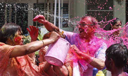Hindus celebrate Holi
