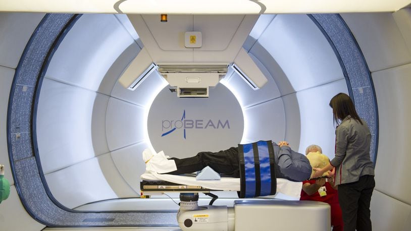 Pictured is the treatment room at the Cincinnati Children's Hospital Medical Center/UC Health Proton Therapy Center, which celebrated its one-year anniversary last week.