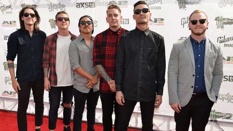 (L-R) Joshua Moore, Lou Cotton, Eric Choi, Kyle Pavone, Andy Glass, and Dave Stephens of We Came As Romans in 2015. The band announced Pavone died on Saturday, Aug. 25, 2018.