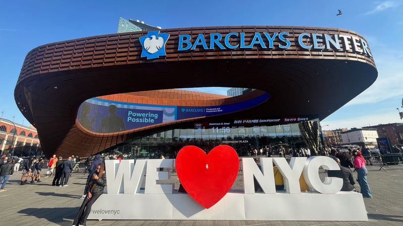 The scene outside the Barclays Center on Wednesday, March 13, 2024, in Brooklyn, N.Y. David Jablonski/Staff
