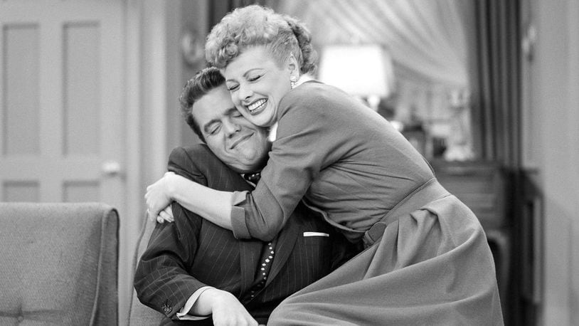 Lucille Ball with husband Desi Arnaz. The couple portrayed the Ricardos on the 1950s groundbreaking sitcom "I Love Lucy.'' PHOTO/CBS