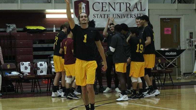 Antonio Barraza is a standout freshman middle blocker on Central State inaugural men’s volleyball team. CENTRAL STATE ATHLETICS PHOTO
