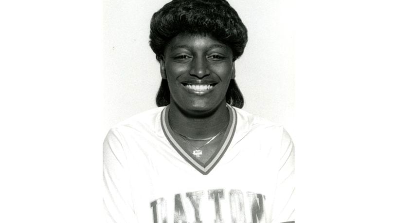 Tobette Pleasant, an undersized post player for the Dayton Flyers in the late 1980s, was the team’s MVP as a junior and a senior and ended her career with 1,308 points and 783 rebounds. (University of Dayton Photo)