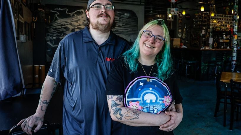 Andrew and Chrissy Sparks are opening a new business, Bitter Blossom Tea & Apothecary next to their existing business, D20 on Whipp Road. They are aiming to open the first of May. JIM NOELKER/STAFF