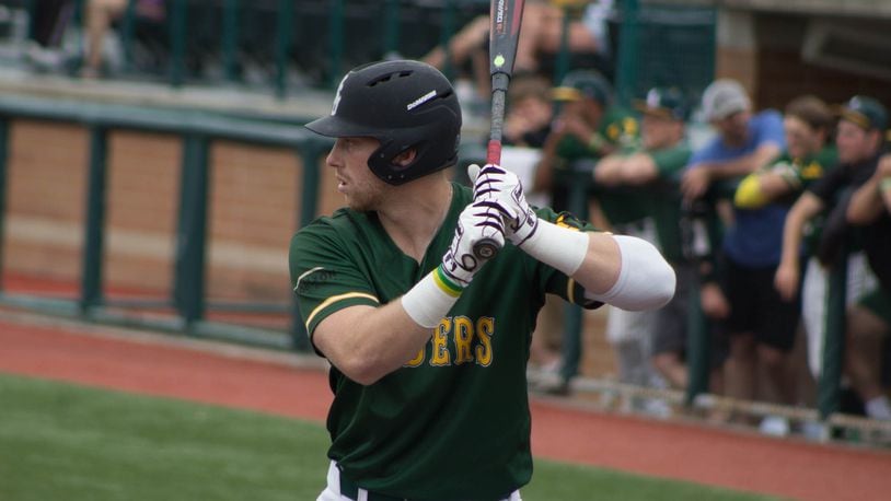 Wright State’s Gabe Snyder at the plate against Illinois-Chicago on May 5, 2018, at Nischwitz Stadium. Snyder on Tuesday was named Horizon League Player of the Year. Allison Rodriguez/CONTRIBUTED