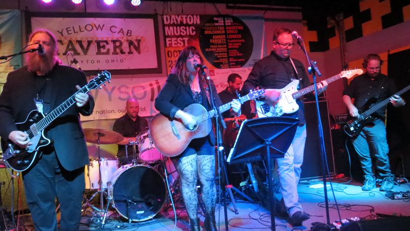 Local Americana artist Amber Hargett on stage with her band the Who’s Who at Yellow Cab Tavern during Dayton Music Fest 2022 in late October. CONTRIBUTED