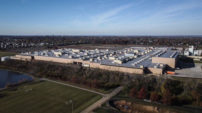 Tenneco on Woodman Drive in Kettering intends to close its auto parts plant before 2024. The facility sits adjacent to Delco Park (foreground) and employs more than 600 workers. JIM NOELKER/STAFF