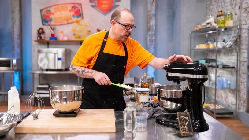 Centerville resident Chad Conklin, a culinary instructor at Marshall High School in Middletown, was a contestant on Food Network’s “Halloween Baking Championship.” PHOTO BY ROB PRYCE