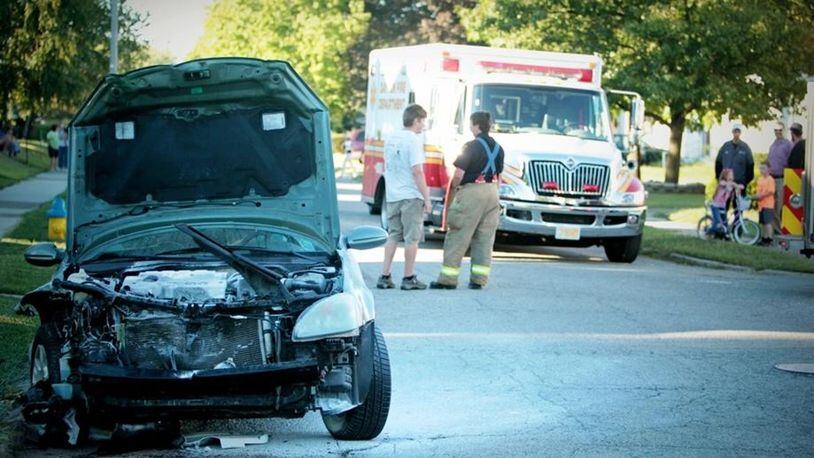 Two people were injured after a hit/skip crash in Dayton in September 2015. A car caught fire after it was involved in the crash on Watervliet Avenue at Mapleview Avenue. STAFF