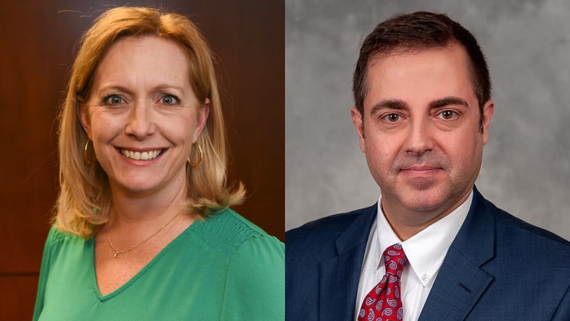 Julie Bruns, left, and Steve Abshire, right, are running for Montgomery County Juvenile Court judge. / CONTRIBUTED
