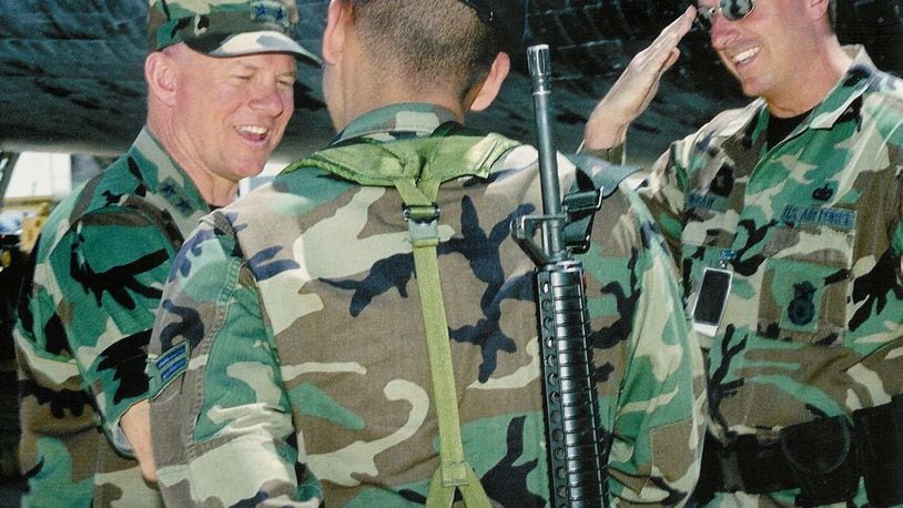 A two-star general in this undated photo, retired Air Force Lt. Gen. Richard V. Reynolds (left) will soon receive the Presidents Club's "Legion of Honor" award for years of work on behalf of local causes. Contributed.