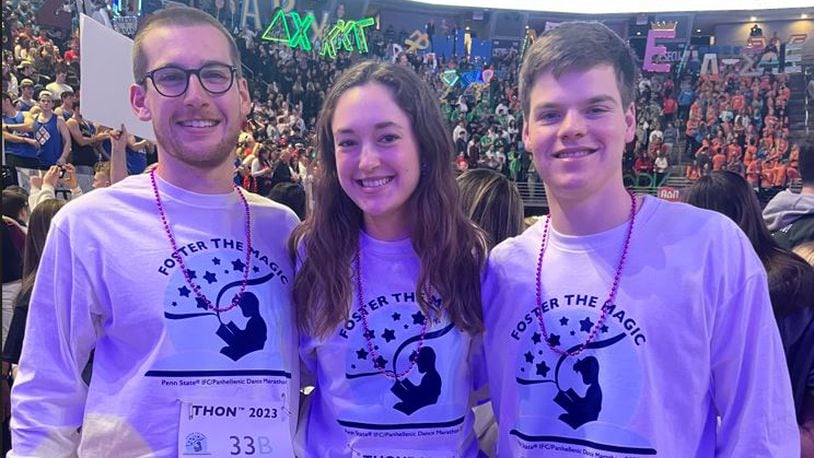 Crew members who participated in the THON: Bryan Ciabattoni (right), Kaitlyn Buell and Tyler Fox. CONTRIBUTED PHOTOS