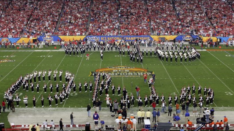 The Ohio State Marching Band has been performing Script Ohio since 1936. FILE PHOTO