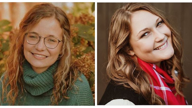 Sophie Young of Sidney (left) was named the winner of the 2021 Si Burick Scholarship Award. Bethany Weldy of Covington (right) was named the winner of the 2021 Dayton Daily News Community Solutions Scholarship. CONTRIBUTED
