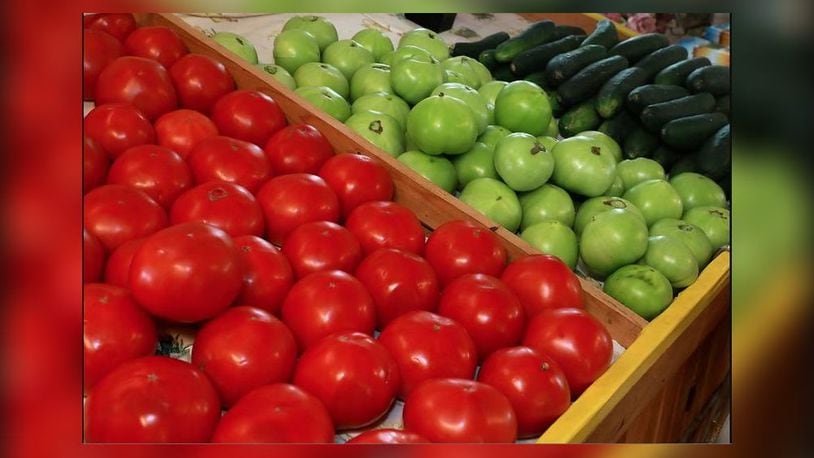 Gordon Food Service anticipates expanding its Trotwood store to accommodate more fresh produce, like the kind seen here at the Corn Crib Farm Market in Springfield. (Bill Lackey/Staff)