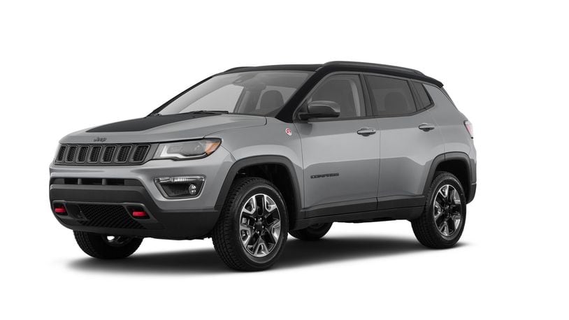 The 2020 Jeep Compass Trailhawk provides 4x4 capability with: standard Jeep Active Drive Low 4x4 20:1 crawl ratio; increased ride height of almost one inch, skid plates and Jeep signature red front and rear tow hooks; 30-degree approach angle, 24-degree breakover angle and 34-degree departure angle; Hill-Descent Control; aggressive off-road tires; up to 19 inches of water fording; up to 2,000-lb. towing capability; and next-generation Uconnect entertainment/connectivity system with Apple CarPlay and Android Auto capability. Metro News Service photo