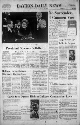 Presidential inauguration newspaper