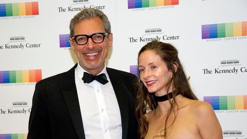 WASHINGTON, DC - DECEMBER 03:  Actor Jeff Goldblum and his wife, Emilie Livingston, arrive for the formal Artist's Dinner honoring the recipients of the 39th Annual Kennedy Center Honors hosted by United States Secretary of State John F. Kerry at the U.S. Department of State on December 3, 2016 in Washington, D.C. The 2016 honorees are: Argentine pianist Martha Argerich; rock band the Eagles; screen and stage actor Al Pacino; gospel and blues singer Mavis Staples; and musician James Taylor.
(Photo by Ron Sachs - Pool /Getty Images)