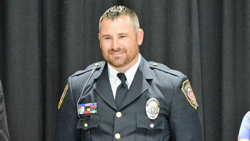 Jeremy Weber of the Piqua Police Department was among Miami County Fraternal Order of Police Lodge Community Service Award recipients during the Miami County Law Enforcement Awards on April 13. CONTRIBUTED