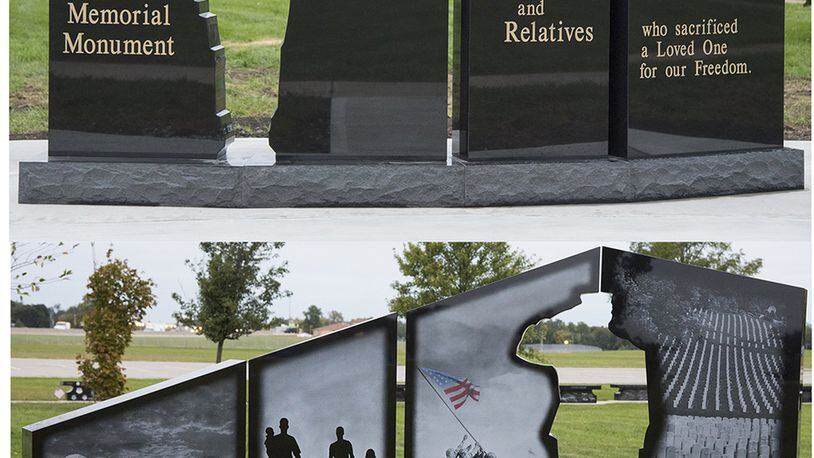 A Gold Star Families Memorial Monument was unveiled Oct. 16 at the National Museum of the U.S. Air Force. The monument is designed to honor Gold Star Families, preserve the memory of the fallen and serve as a reminder that freedom is not free. (U.S. Air Force photo/Ken Larock)