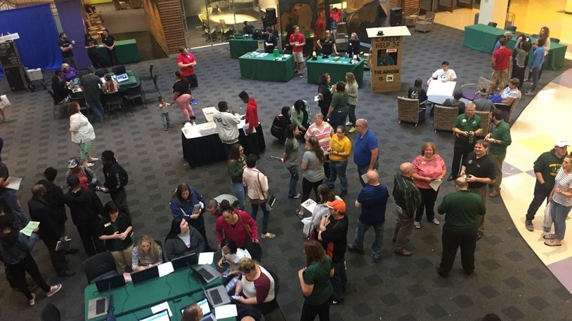 Nearly 700 incoming students visited Wright State University on Monday as part of a “signing day” event.