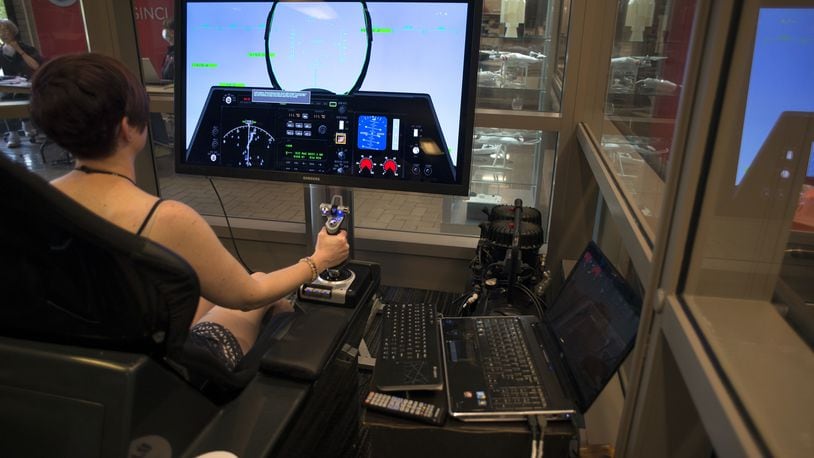 A Sinclair student works in the UAS Simulation Lab that features an immersive environment built around industry-leading simulation systems that allow users to engage through custom scenarios. CONTRIBUTED