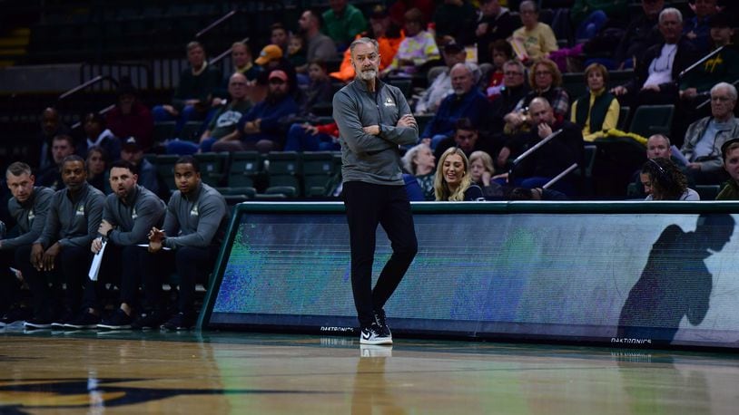 Wright State coach Scott Nagy watches during the Raiders' game vs. Miami at the Nutter Cente ron Dec. 19, 2023. Joe Craven/Wright State Athletics
