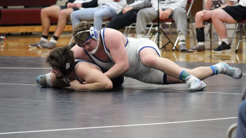 Tripp Johnson is 22-7 at 220 pounds for the Springboro Panthers this season. Contributed