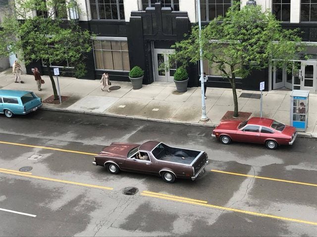 Scenes from the Robert Redford movie filming in downtown Dayton