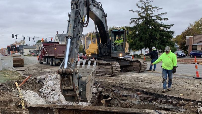 The Troy West Main Street reconstruction project has brought a few surprises, including discovery of remnants of a former canal bridge. Contributed photo