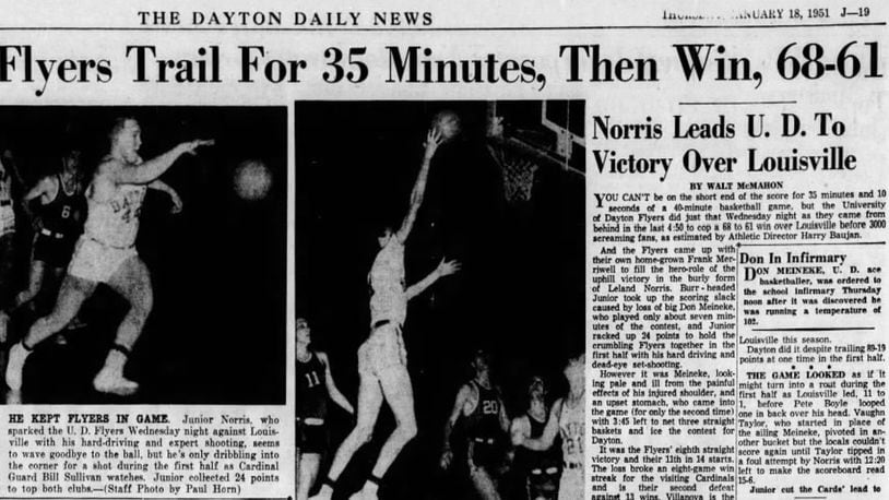 Dayton Daily News Jan. 18, 1951, sports page