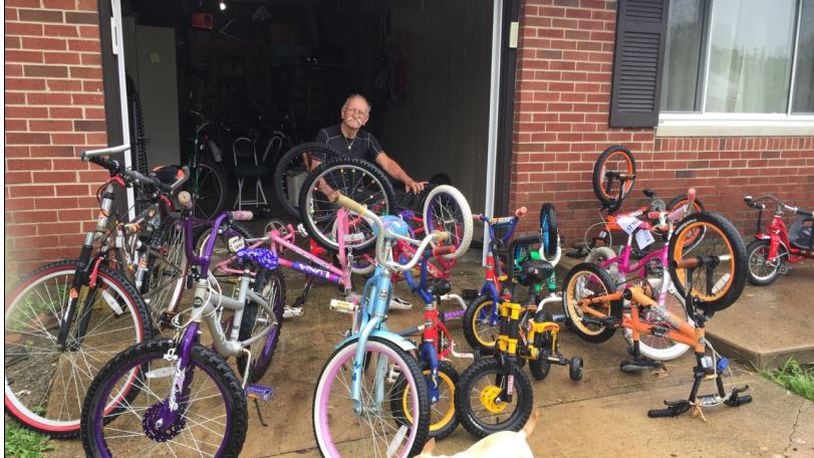 David Nugent of Brookville is a Community Gem for refurbishing bicycles and giving the away. CONTRIBUTED/DAVID NUGENT