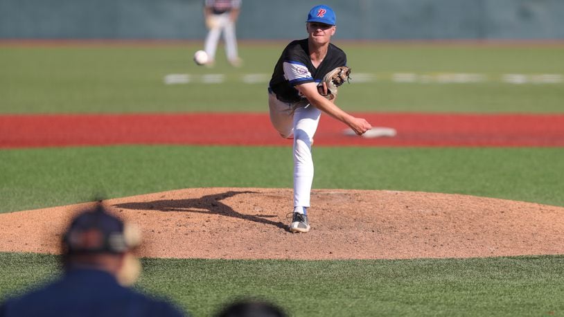 Greeneview High School junior Landon Gardner delivers a pitch during their Division III regional final game against Heath on Friday, June 2 at Wright State University's Nischwitz Stadium in Fairborn. CONTRIBUTED PHOTO BY MICHAEL COOPER