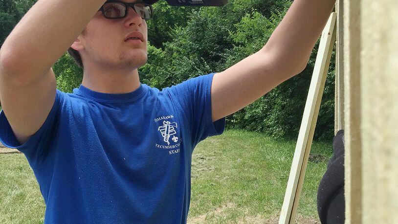 Eagle Scout candidate Connor Meyer led a project on June 10 to improve facilities at the WPAFB youth campground. (Contributed photo)